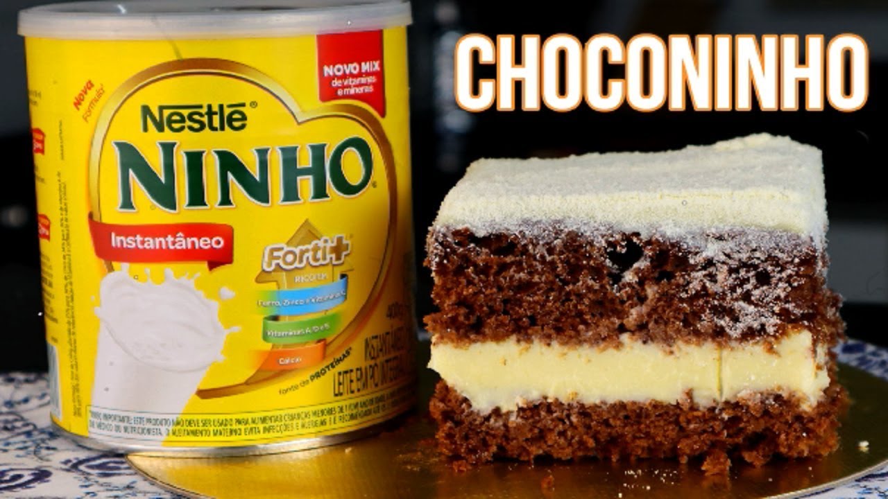 Bolo de Chocolate com Recheio de Ninho