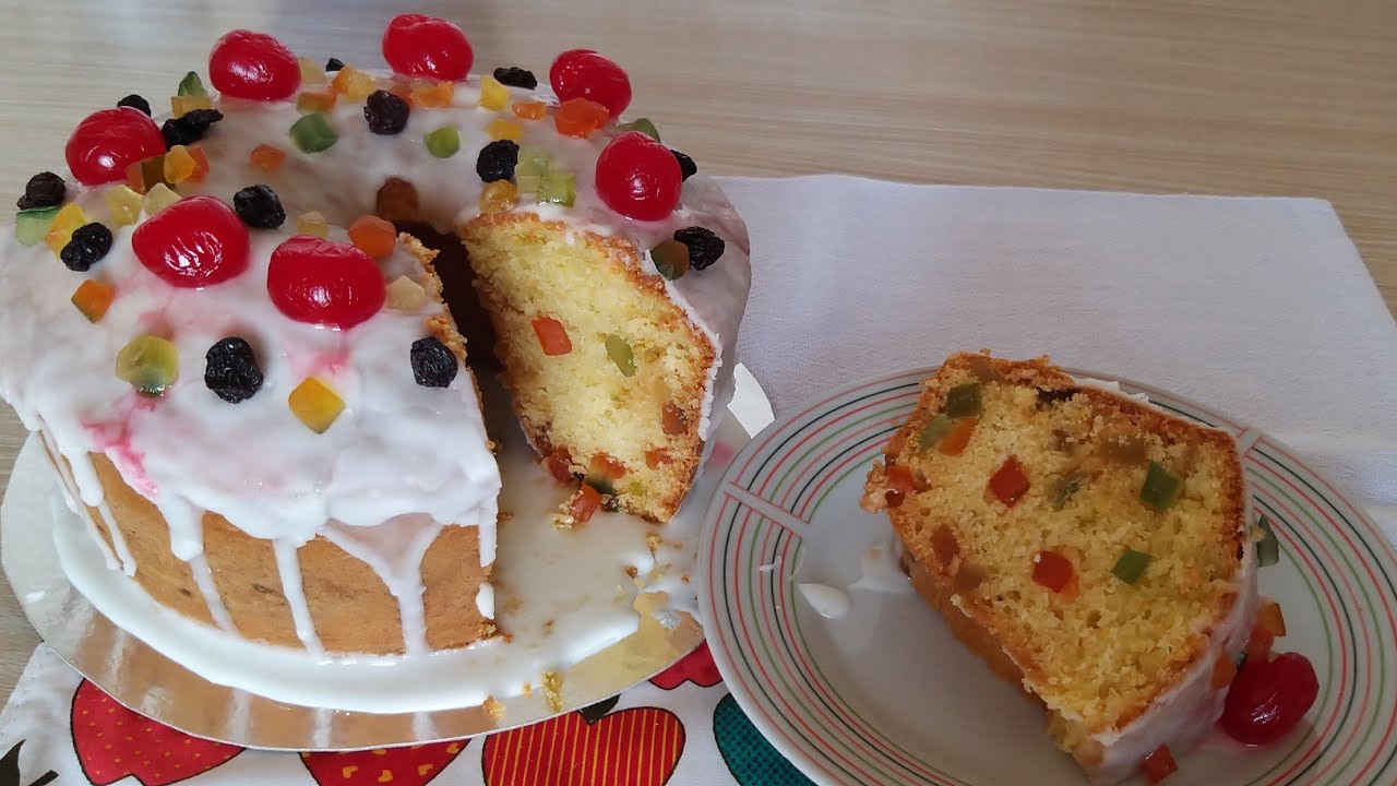 Bolo de natal com frutas