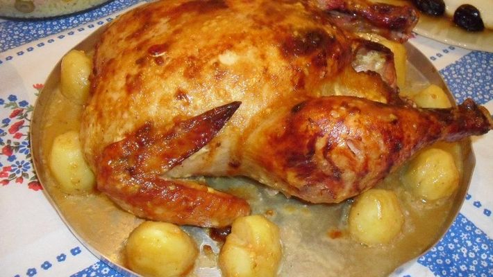 Frango de Natal com calda de laranja