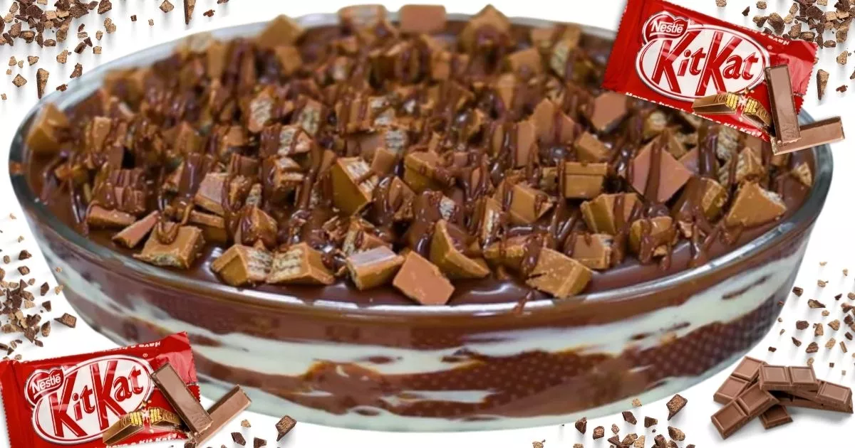 Como fazer pavê de kit kat