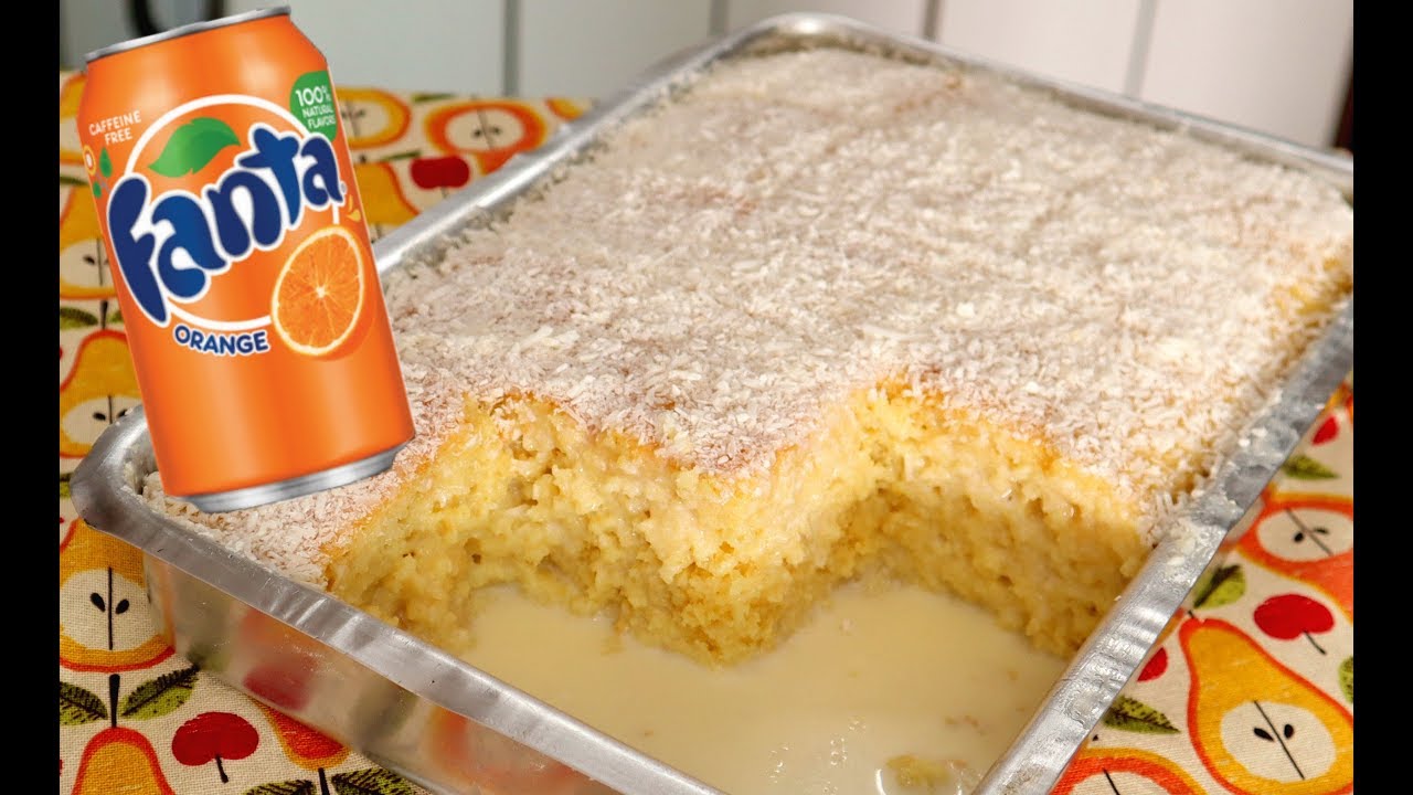 Como fazer bolo de Fanta laranja com coco