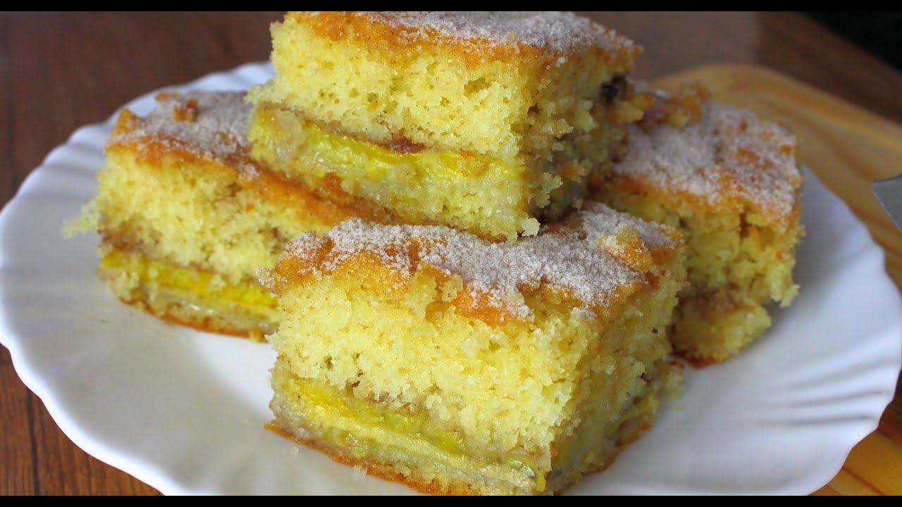 Como fazer bolo de banana que já sai recheado do forno 