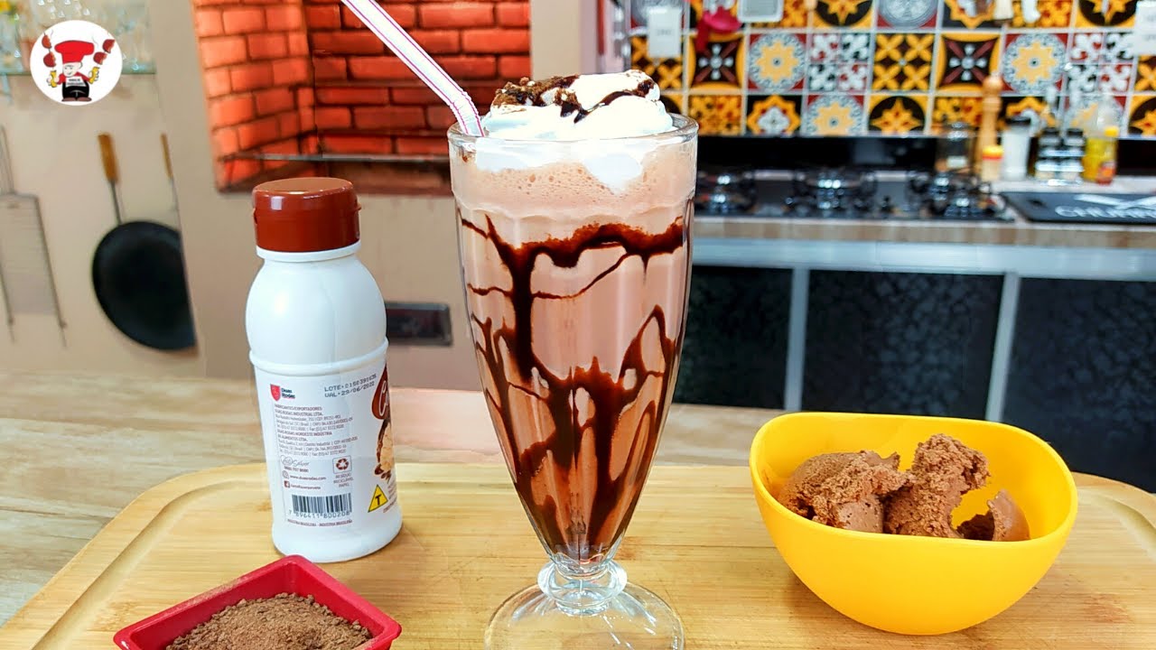 Como fazer milk shake de chocolate