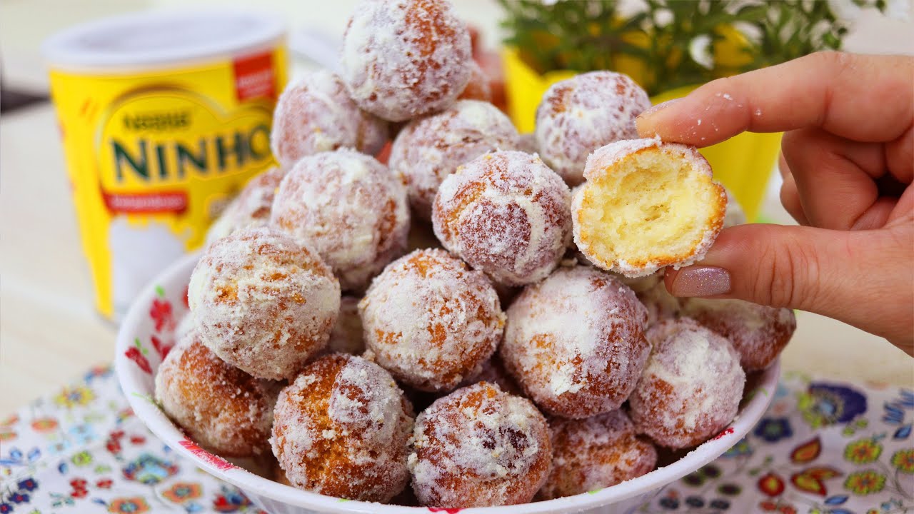 Como fazer bolinho de chuva de leite ninho