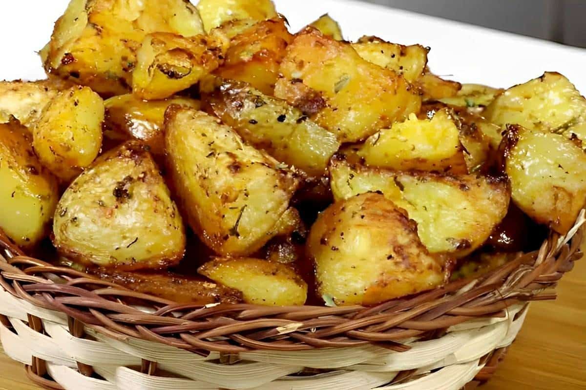 Batata assada crocante