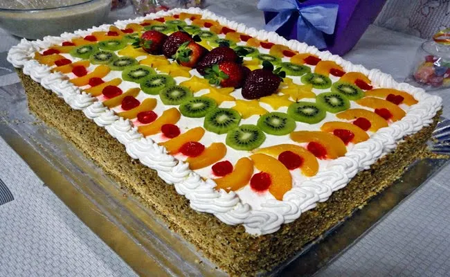 bolo de frutas saudável