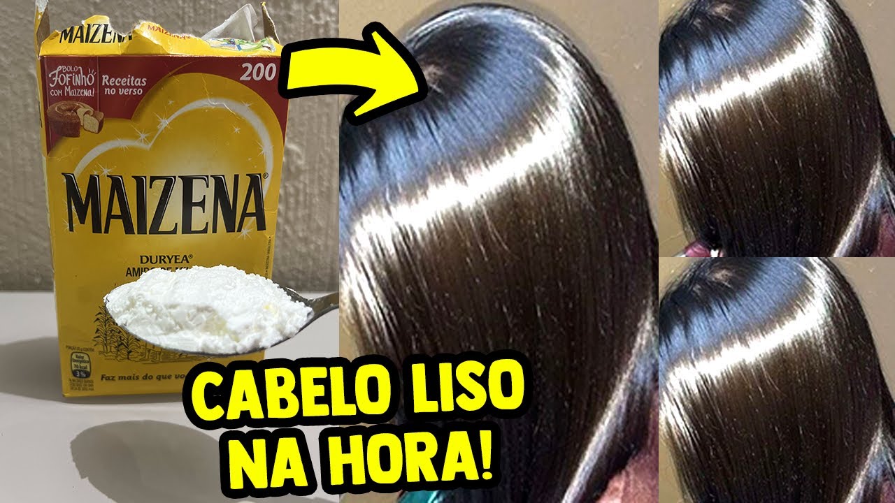 cabelo liso usando Maizena