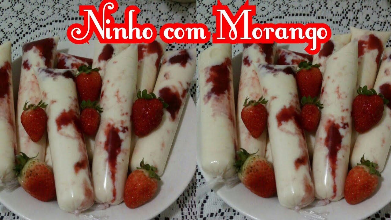 Geladinho de Ninho com Morango