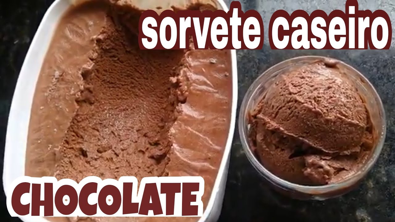 Sorvete caseiro de chocolate