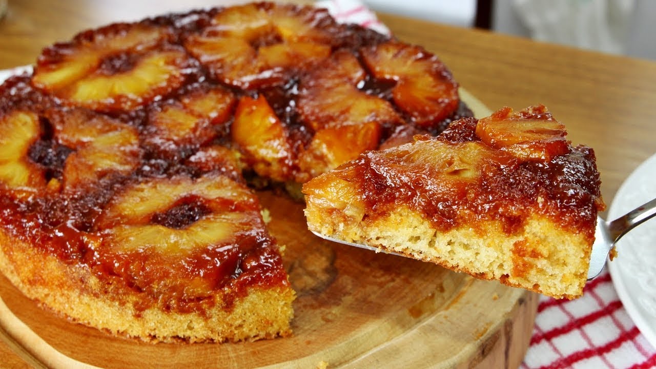 bolo de abacaxi caramelizado