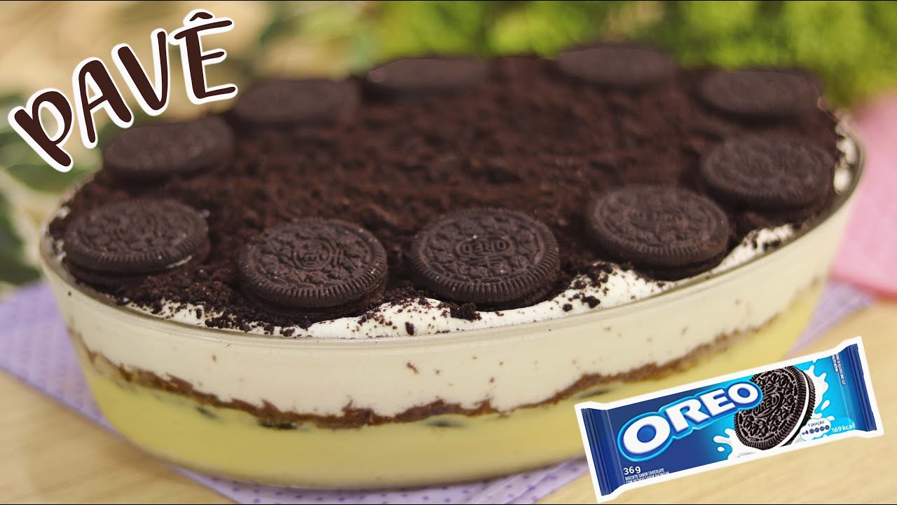 pavê cremoso de leite ninho com biscoito Oreo