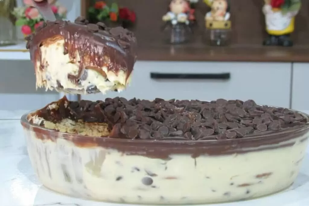 pavê de bolacha maria com mousse de maracujá e chocolate