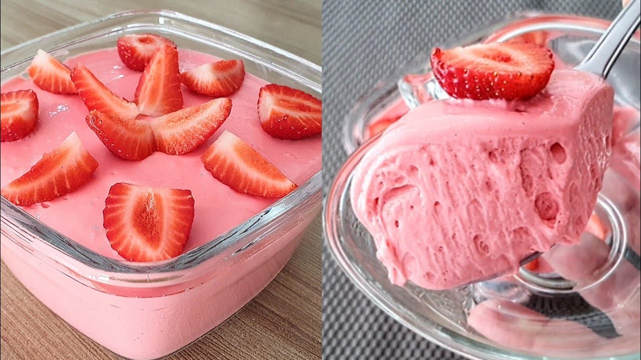 Mousse de Morango Sem Leite e Sem Açúcar