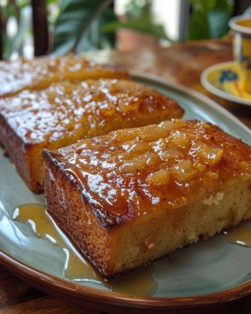 Pudim de Pão com Calda de Abacaxi