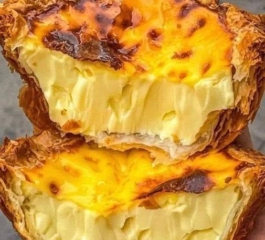 Pastelzinho de Belém feito com poucos ingredientes