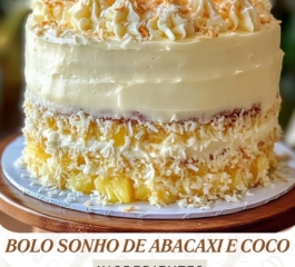 Bolo dos Sonhos de Abacaxi e Coco